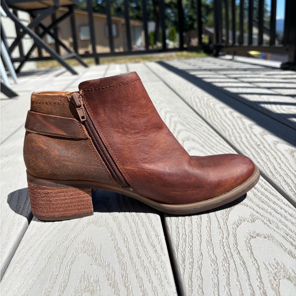 Korks By Kork-Ease Women's 6M Sonya Brown Oiled Leather Ankle Boots Booties Zip - Picture 2 of 10